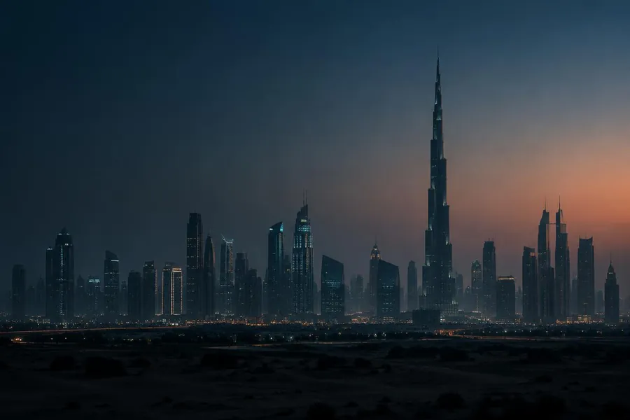 Dubai skyline at dusk